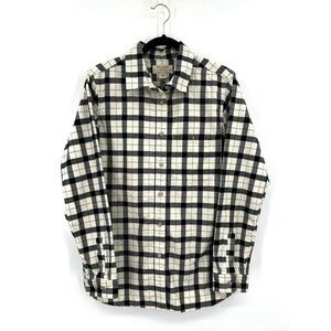 FILSON Womens Cream Black Plaid Alaskan Guide Flannel Button Up Shirt Size Large